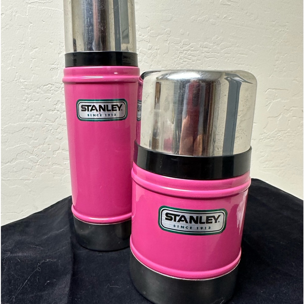 SHORT Pink Stanley classic food jar Thermos insulated hot cold Barbie Star…